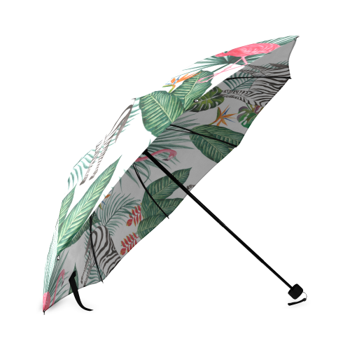 Awesome Flamingo And Zebra Foldable Umbrella (Model U01)