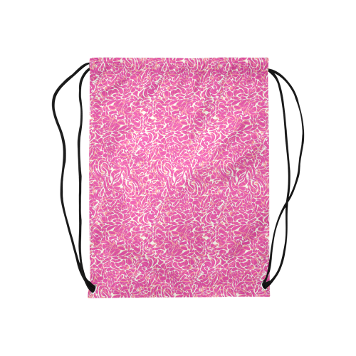 Pink Abstract Pattern Medium Drawstring Bag Model 1604 (Twin Sides) 13.8"(W) * 18.1"(H)