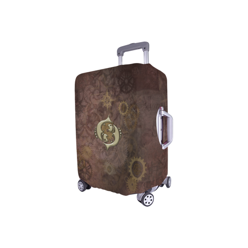Steampunk Zodiac Fish Luggage Cover/Small 18"-21"