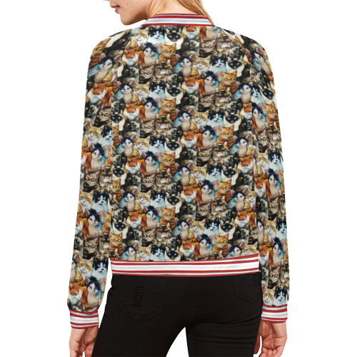 Many Kinds of cat All Over Print Bomber Jacket for Women (Model H21)