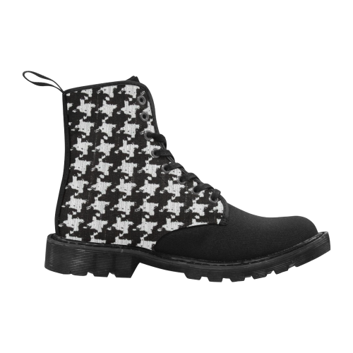 houndstooth2 Martin Boots for Women (Black) (Model 1203H)