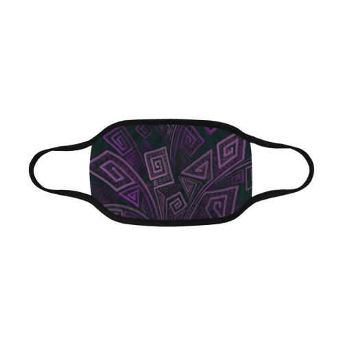 Psychedelic 3D Square Spirals - purple Mouth Mask