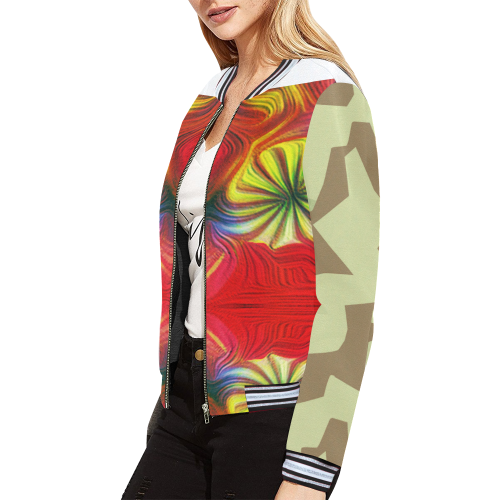 Poppy Special Forces camoflag All Over Print Bomber Jacket for Women (Model H21)