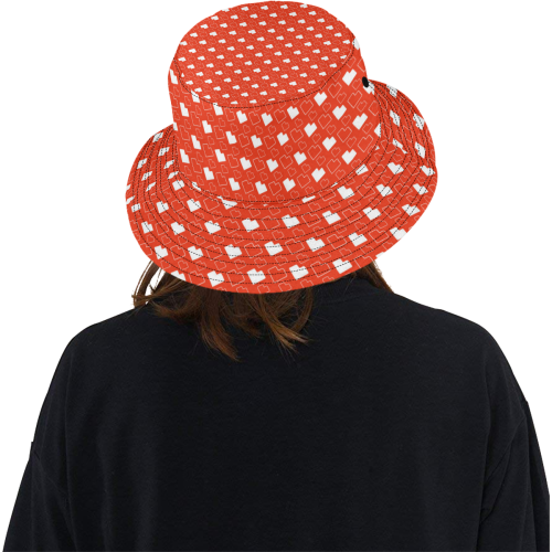 polka hearts All Over Print Bucket Hat