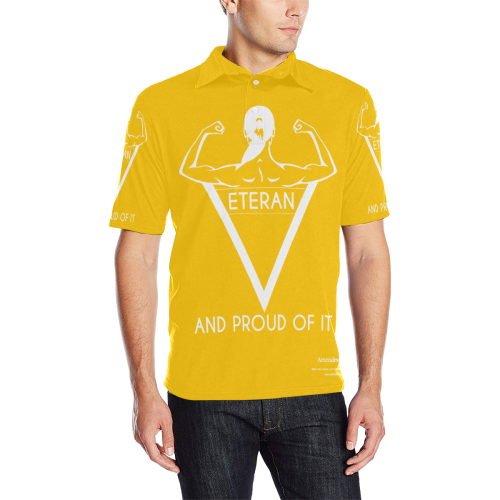 Proud Veteran Female Polo Shirt Men's All Over Print Polo Shirt (Model T55)