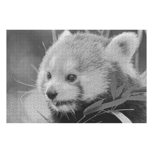 red panda b&w 1000-Piece Wooden Photo Puzzles