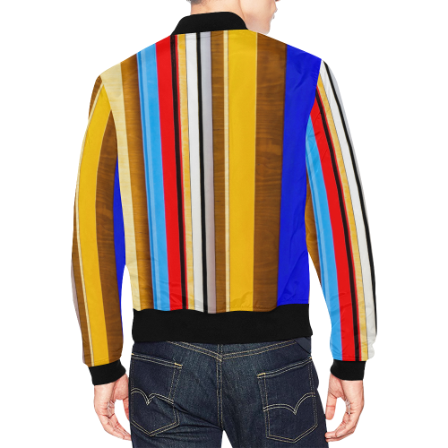 Colorful abstract pattern stripe art All Over Print Bomber Jacket for Men/Large Size (Model H19)