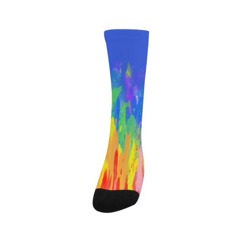 Flames Paint Abstract Classic Blue Men's Custom Socks