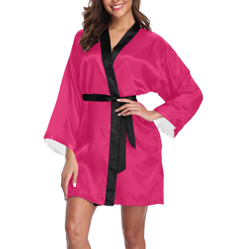 color ruby Long Sleeve Kimono Robe
