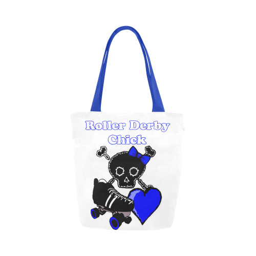 Roller Derby Chick Blue Canvas Tote Bag (Model 1657)