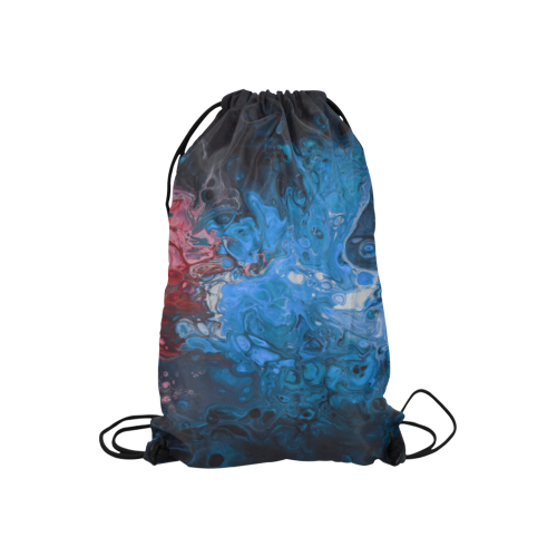 Fantasy Swirl Blue Red. Small Drawstring Bag Model 1604 (Twin Sides) 11"(W) * 17.7"(H)