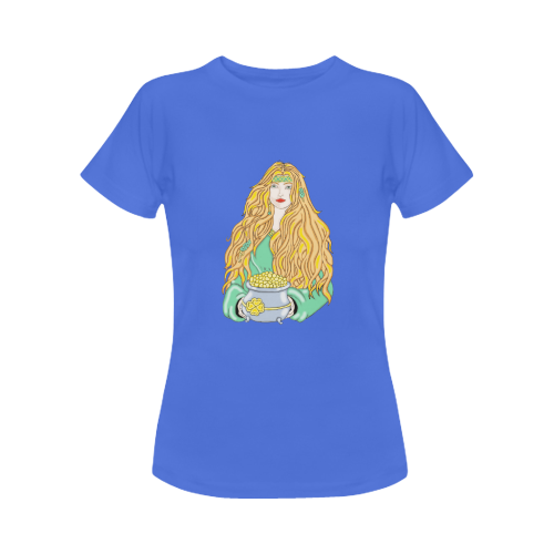 Celtic Lady Blue Women's T-Shirt in USA Size (Front Printing Only)