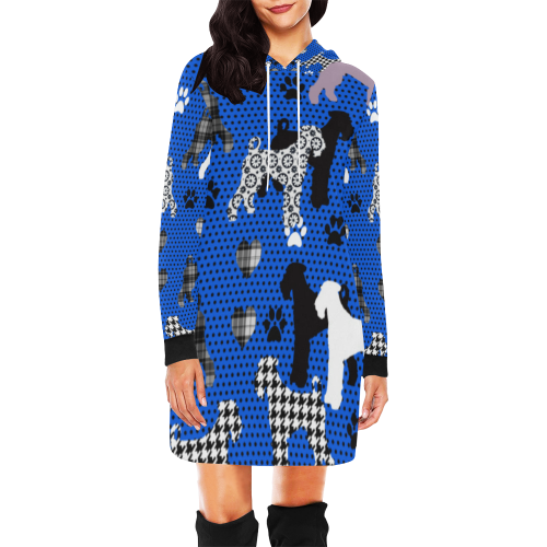 Airedale Terrier All Over Print Hoodie Mini Dress (Model H27)
