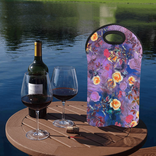 flowers #flowers #pattern 2-Bottle Neoprene Wine Bag