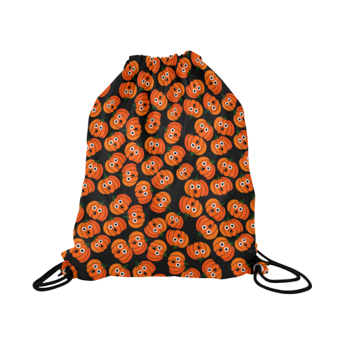 Spooked Halloween Pumpkins Large Drawstring Bag Model 1604 (Twin Sides)  16.5"(W) * 19.3"(H)
