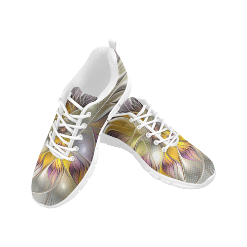 Abstract Colorful Fantasy Flower Modern Fractal Art Women's Breathable Running Shoes (Model 055)
