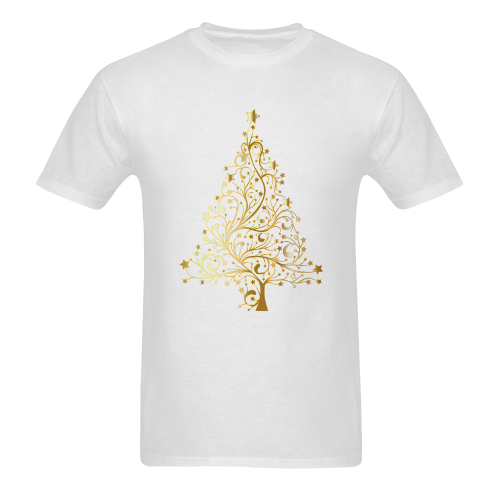 Golden Christmas Tree Men's T-shirt in USA Size (Two Sides Printing) (Model T02)