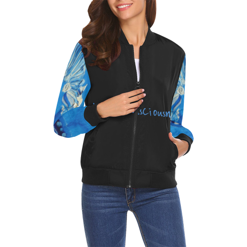 stream consciousness quarantined blues lady All Over Print Bomber Jacket for Women (Model H19)