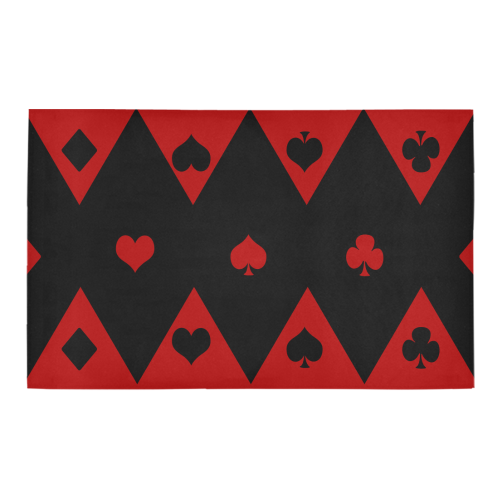 Las Vegas Black Red Play Card Shapes Bath Rug 20''x 32''