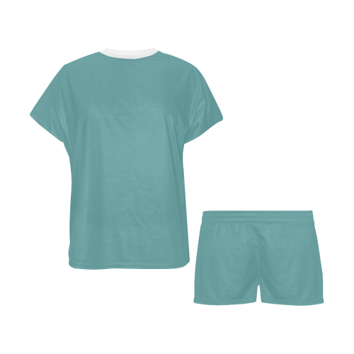 color cadet blue Women's Short Pajama Set