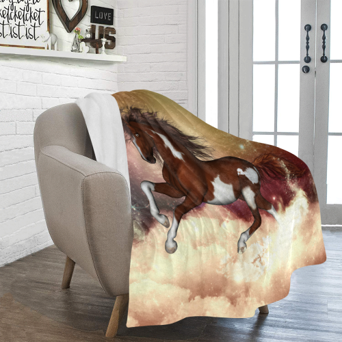 Wonderful wild horse in the sky Ultra-Soft Micro Fleece Blanket 50"x60"