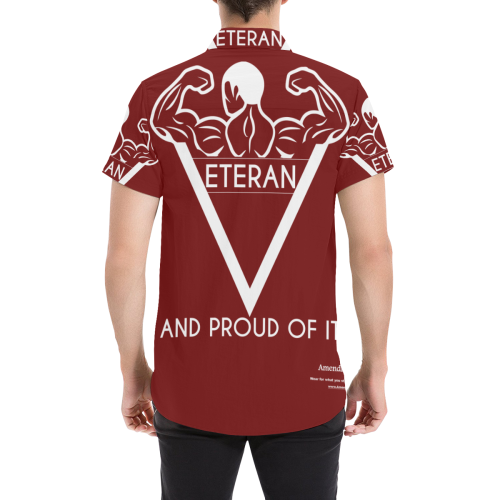 Proud Veteran Man S/S Button Shirt Men's All Over Print Short Sleeve Shirt (Model T53)