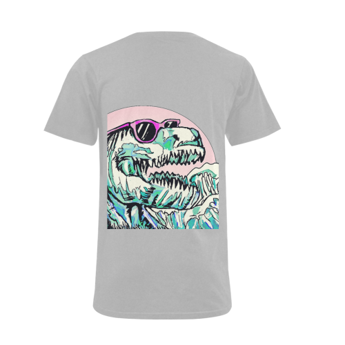 Dino Wave Men's V-Neck T-shirt (USA Size) (Model T10)
