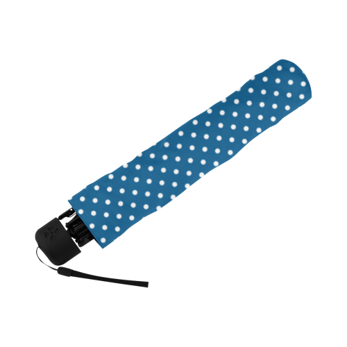Classic Blue and White Polka Dots Anti-UV Foldable Umbrella (U08)
