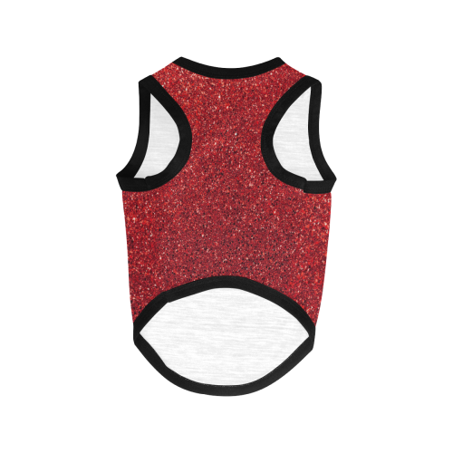 Red Glitter All Over Print Pet Tank Top