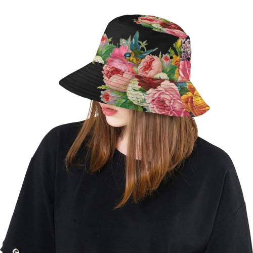 Vintage Roses All Over Print Bucket Hat