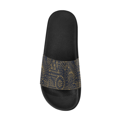 Scandinavian Ethno Mosaic Pattern 2 Men's Slide Sandals (Model 057)
