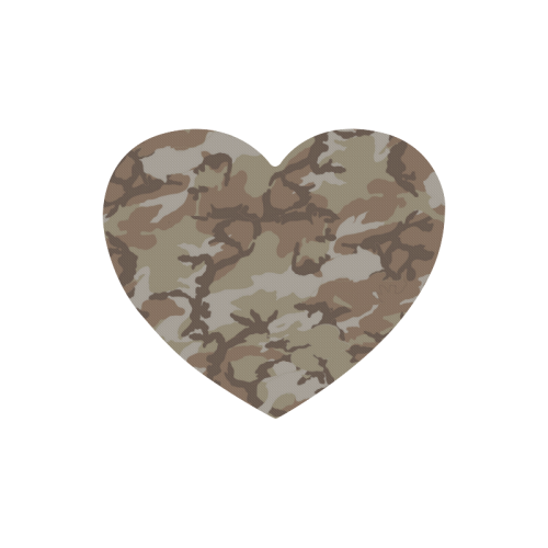 Woodland Desert Brown Camouflage Heart-shaped Mousepad