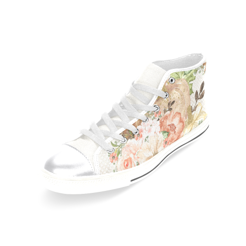 Sweet Flower Shoes, Pumpkin Women's Classic High Top Canvas Shoes (Model 017)