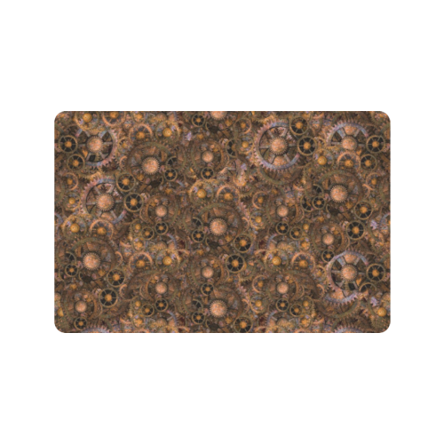 Steampunk Cogs Doormat 24"x16" (Black Base)