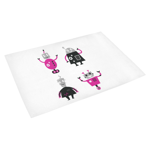 Little cute  Robots  SMILING Azalea Doormat 30" x 18" (Sponge Material)
