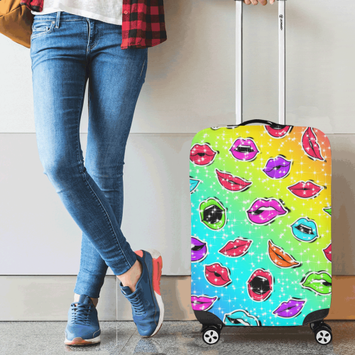 Women Sexy Hot Lips Comic - Colorful Pattern 1 Luggage Cover/Small 18"-21"