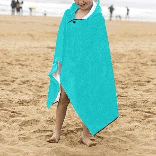 color dark turquoise Kids' Hooded Bath Towels