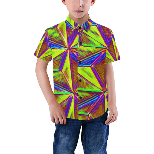 Vivid Life 1C  by JamColors Boys' All Over Print Short Sleeve Shirt (Model T59)