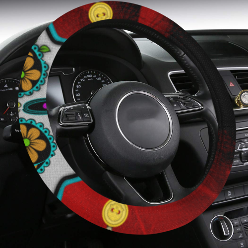 Wondeful  sugar skull Steering Wheel Cover with Anti-Slip Insert