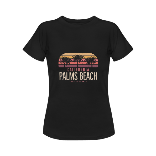 Palms Beach Califorina Women's T-Shirt in USA Size (Front Printing Only)
