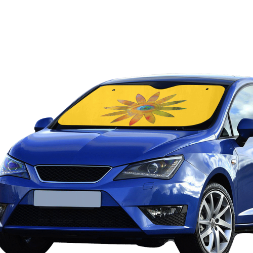 Yellowish Eye Flower Car Sun Shade 55"x30"