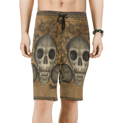 Awesome skull with celtic knot Men's All Over Print Board Shorts (Model L16)