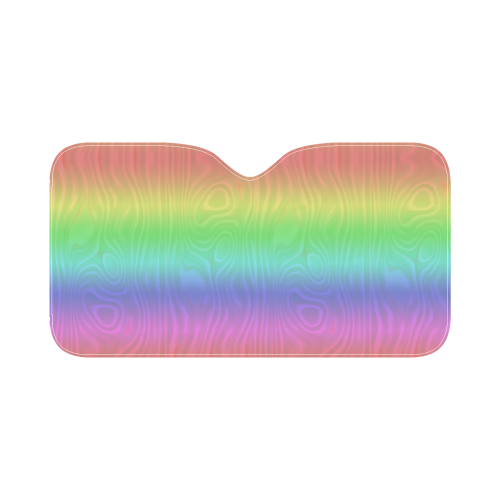 Groovy Pastel Rainbows Car Sun Shade 55"x30"