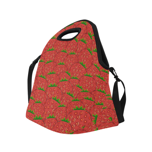 Strawberry Patch Neoprene Lunch Bag/Large (Model 1669)