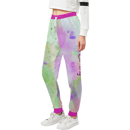 KEEP ON DREAMING - lilac and green Unisex All Over Print Sweatpants (Model L11)
