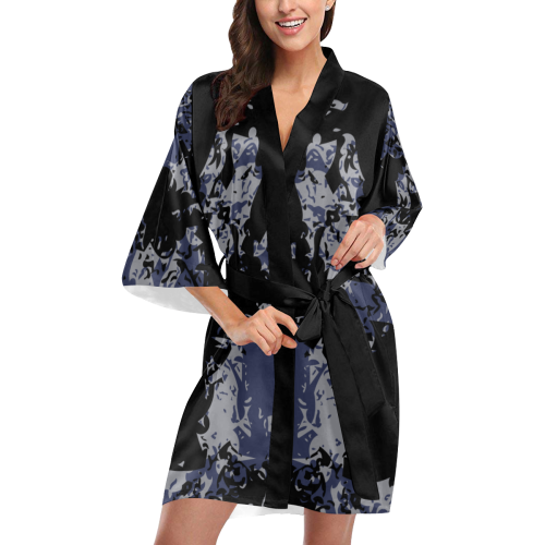 Blue Depths & Sleet #2 Kimono Robe