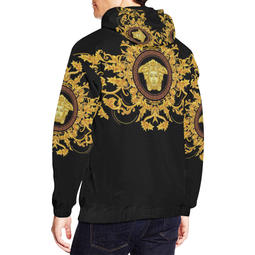 Cashmere Floral Hoodie All Over Print Hoodie for Men/Large Size (USA Size) (Model H13)