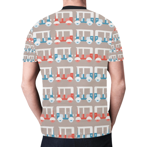 vehicle pattern New All Over Print T-shirt for Men/Large Size (Model T45)