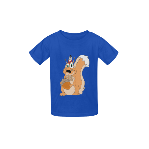 Indian Squirrel Blue Kid's  Classic T-shirt (Model T22)