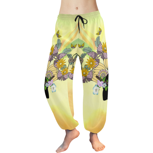 Toucan with flowers Women's All Over Print Harem Pants (Model L18)